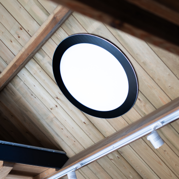 Powerdaylight Ø53cm diffuseur rond en saillie noir partie intérieure