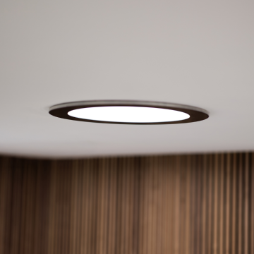 Powerdaylight Ø25cm diffuseur rond en saillie noir partie intérieure