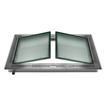 Lucernario MX A200 verre (130 x 239 cm cm) couvre puits de lumi&egrave;re ventil&eacute; , ouvrable , verre pi&eacute;tinable
