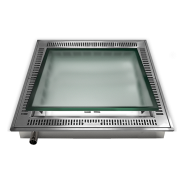 Lucernario MX A110 (110 x 110 cm) couvre puits de lumière ventilé , ouvrable , verre piétinable